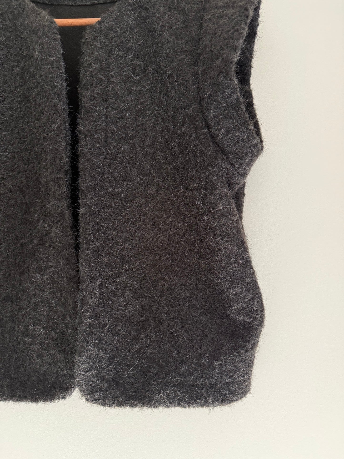 Gilet sans manches effet laine noir