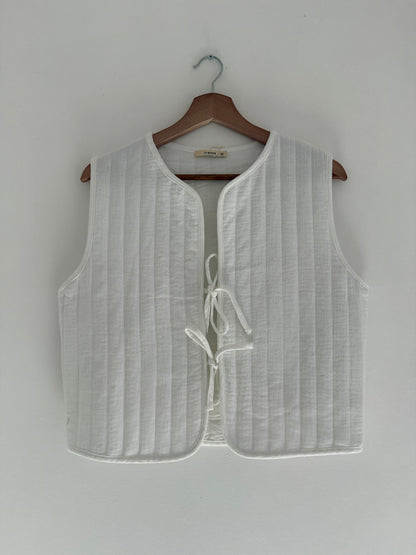 Gilet sans manches matelassé blanc