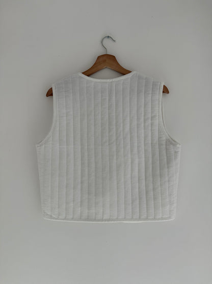 Gilet sans manches matelassé blanc