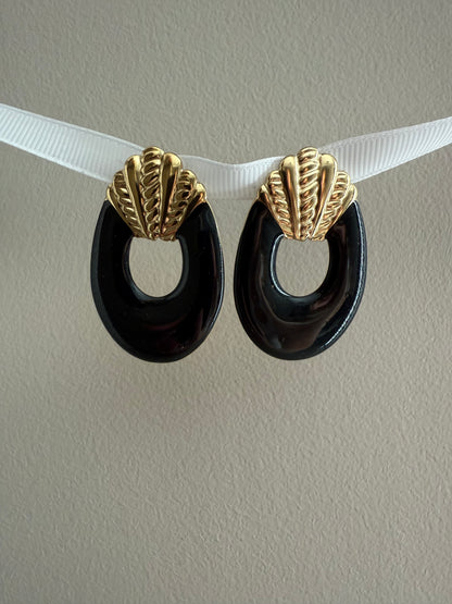 Boucles d'oreilles grand anneau épais style vintage