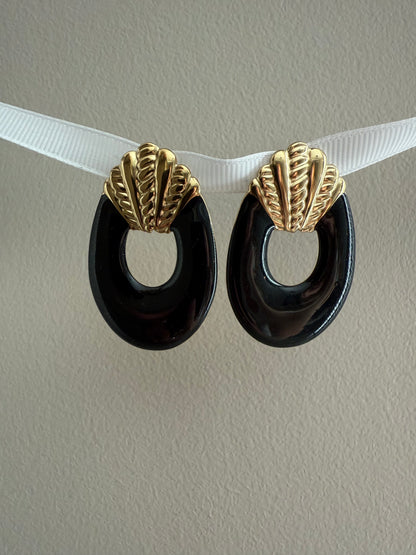 Boucles d'oreilles grand anneau épais style vintage