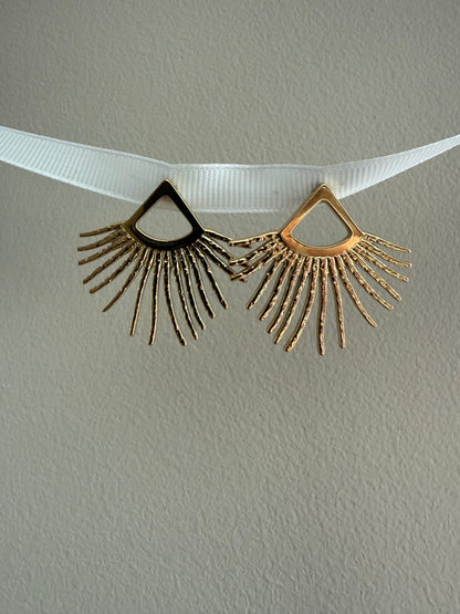 Boucles d'oreilles forme soleil/éventail
