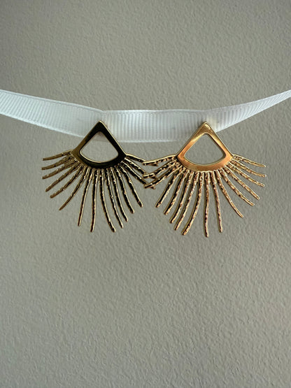 Boucles d'oreilles forme soleil/éventail