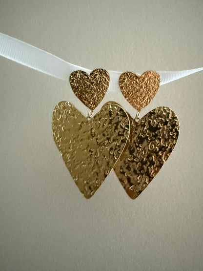 Boucles d'oreilles double coeur GF