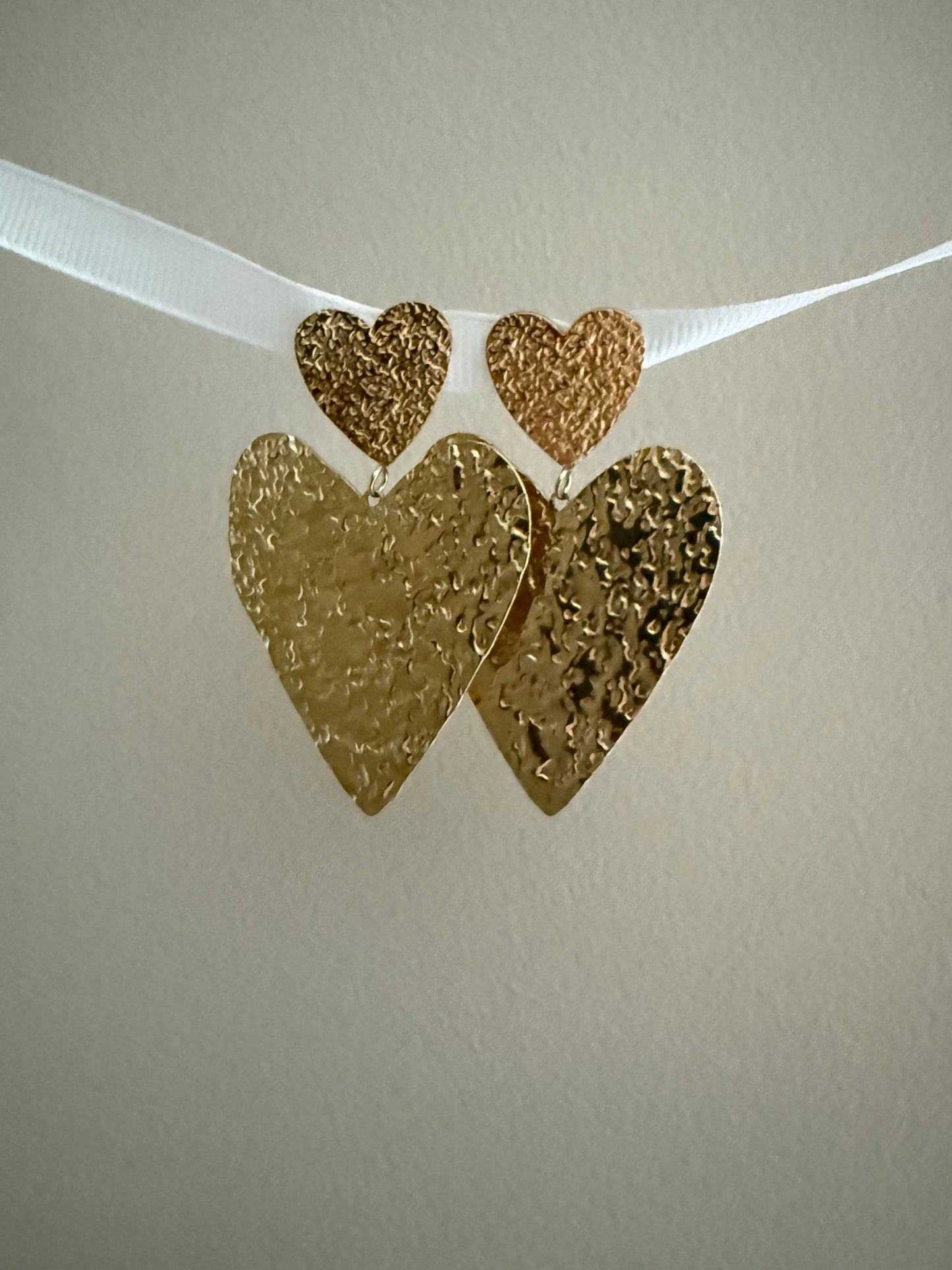 Boucles d'oreilles double coeur GF