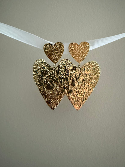Boucles d'oreilles double coeur GF