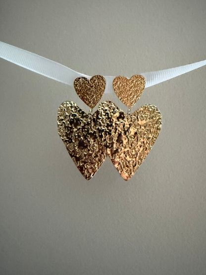 Boucles d'oreilles double coeur GF