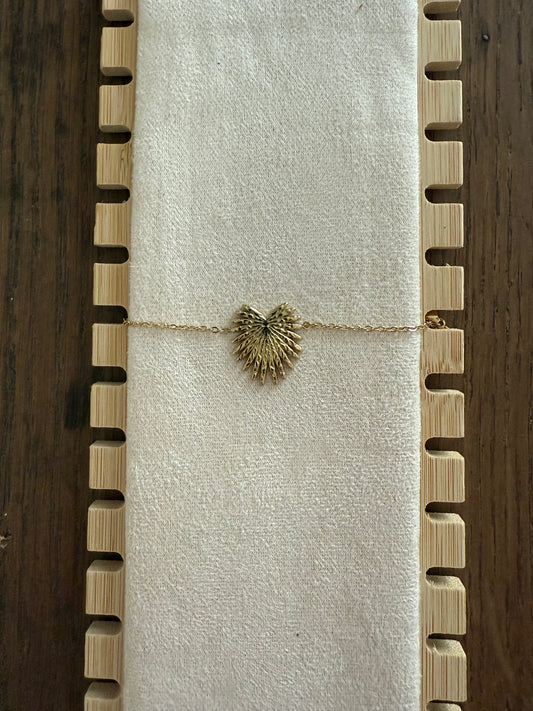 Bracelet fin avec pendant design éventail