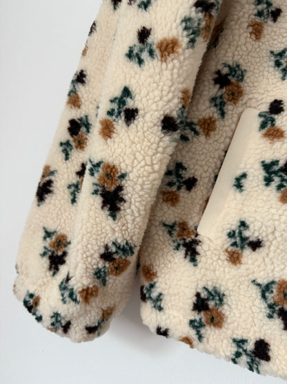 Veste polaire moumoute crème avec motifs
