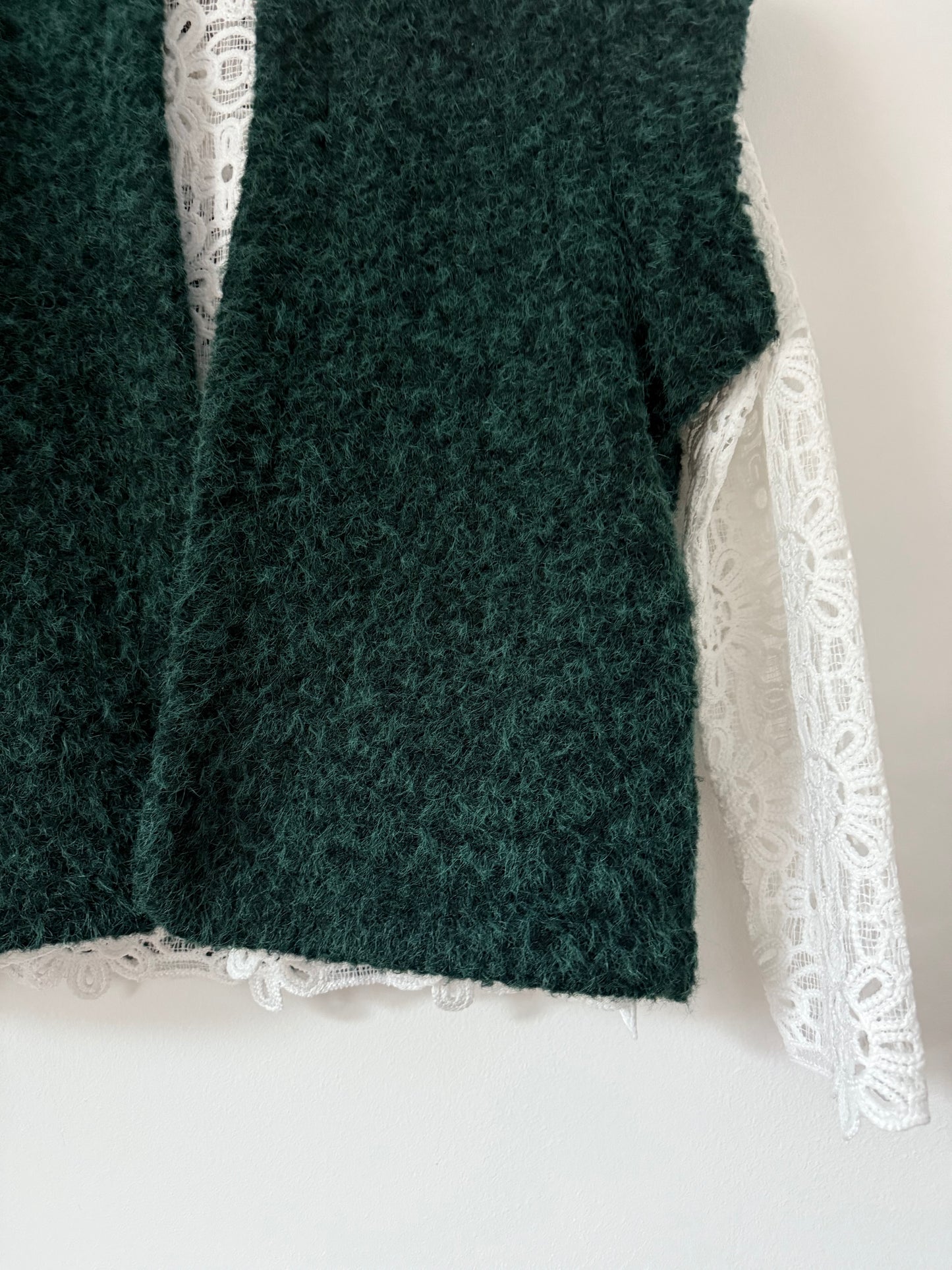 Gilet sans manches effet laine vert bouteille