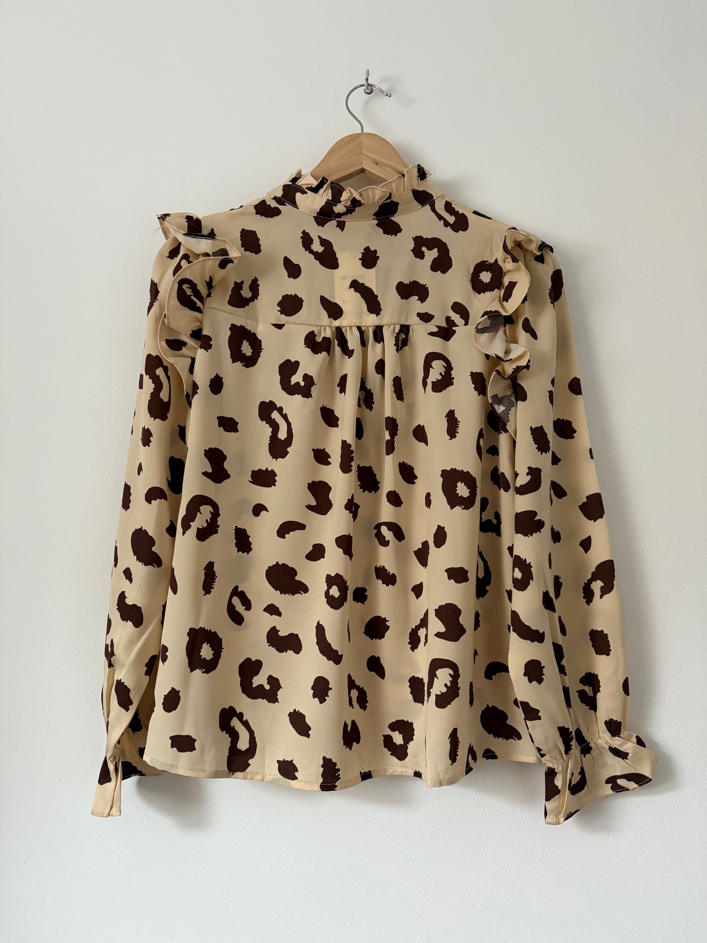 Blouse beige/ chocolat imprimé animal