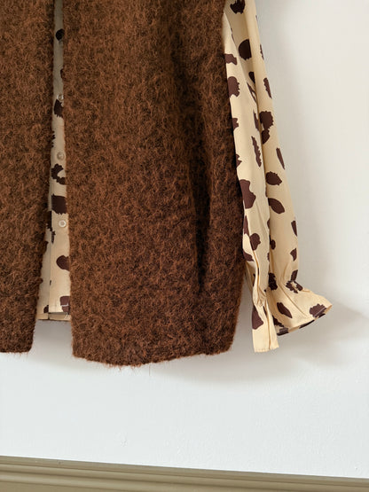 Gilet sans manches effet laine chocolat