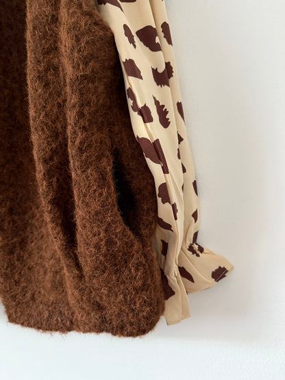 Gilet sans manches effet laine chocolat