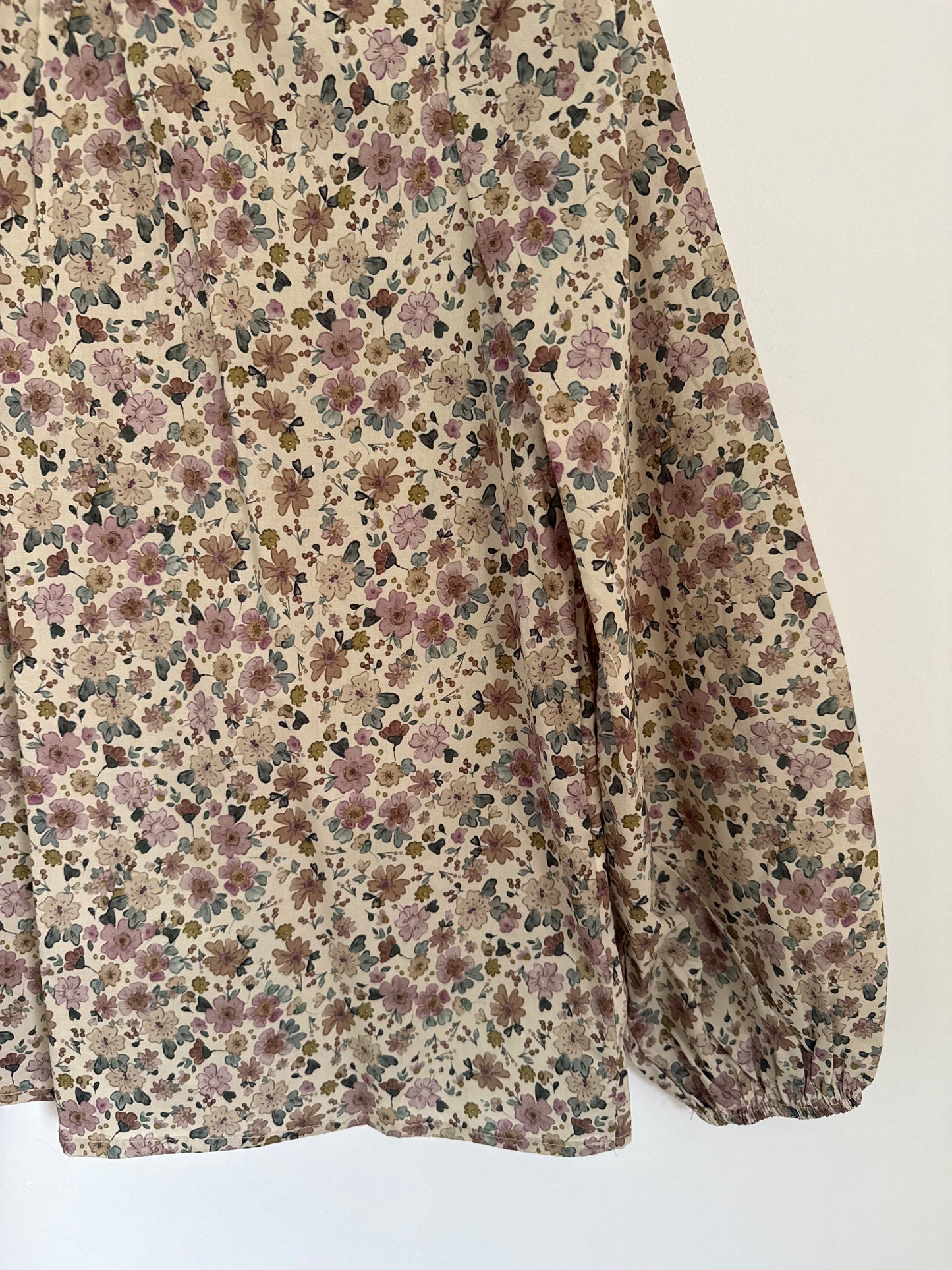 Blouse imprimé fleuri avec col broderie anglaise