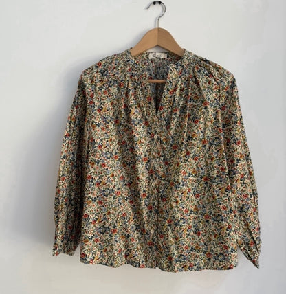 Blouse kaki imprimé fleuri