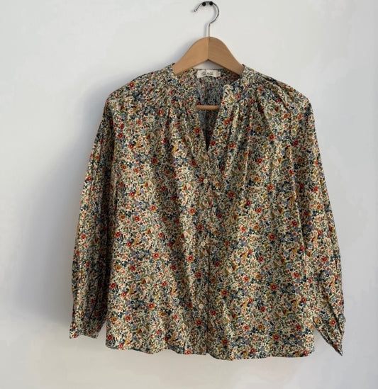 Blouse kaki imprimé fleuri