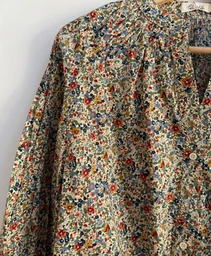 Blouse kaki imprimé fleuri