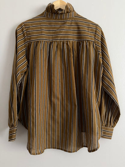 Chemise avec col camel rayée noire