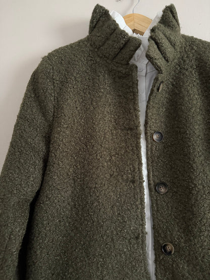 Veste avec col à bouclettes kaki