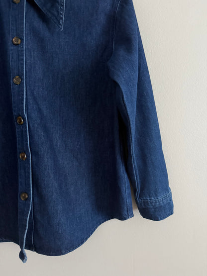 Chemise en jean avec col lavallière