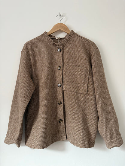 Veste chemise sans col avec boutons