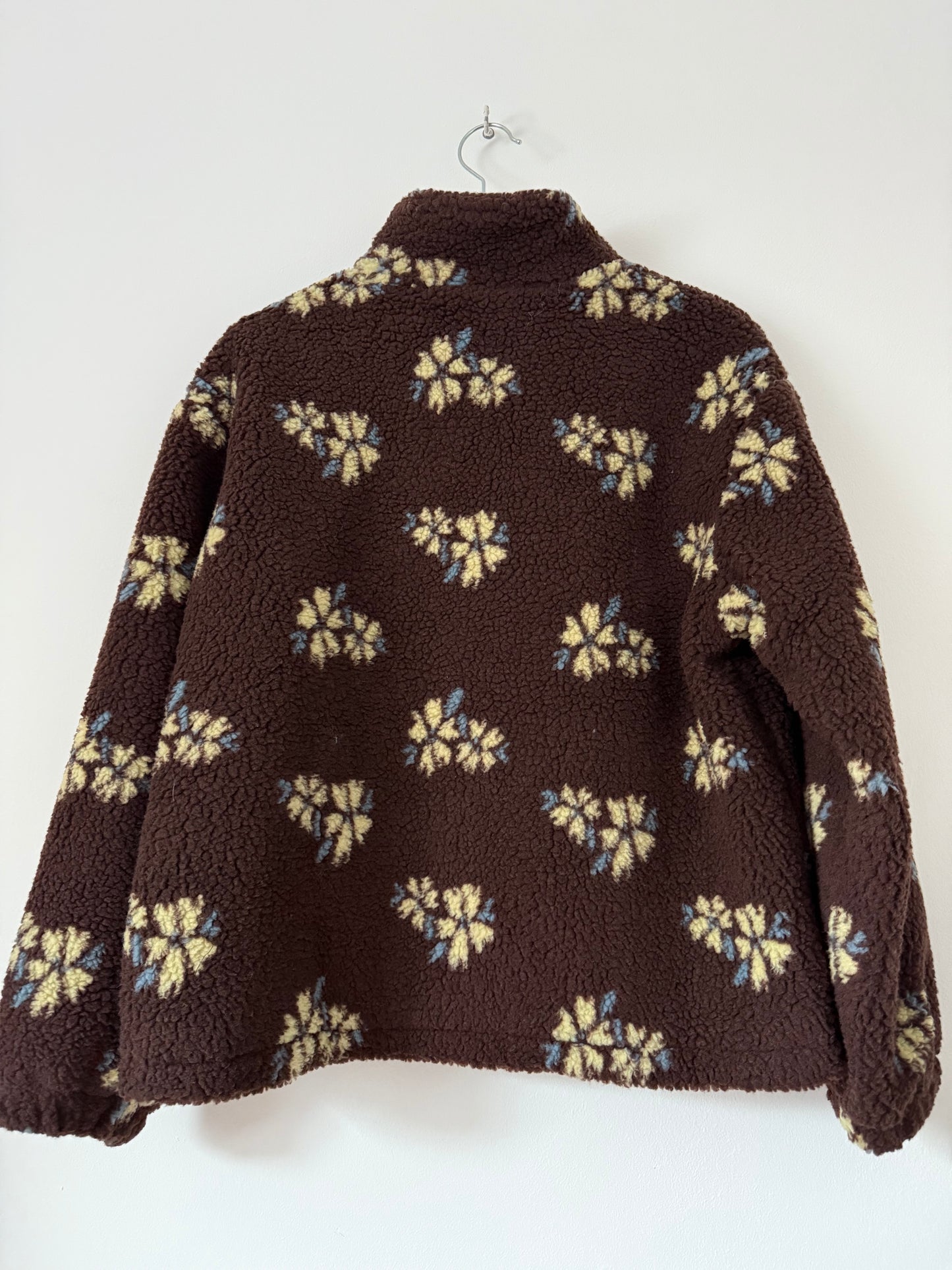 Veste polaire moumoute chocolat avec motifs